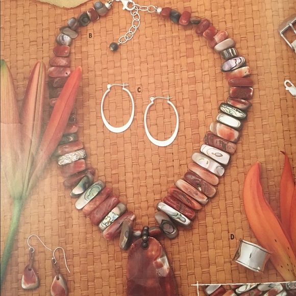 Rare Vintage Silpada Sterling Silver Red California Abalone Necklace N1046 - Picture 4 of 6